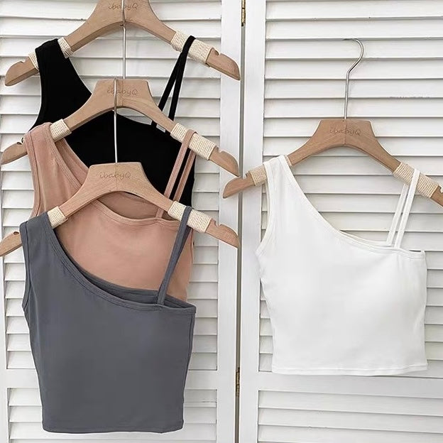 Hola One Shoulder Built-In Bra top